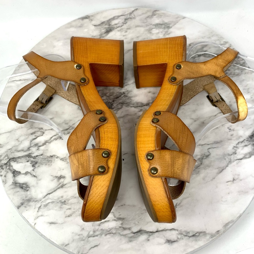 MIA Jullia Platform Ankle Strap Clog Sandals 9 Retro Boho Bohemian Classic - Picture 7 of 16